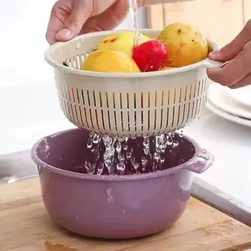 Versatile Double-Layered Drain Basket Colander Tool