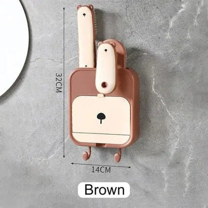 Wall-Mounted Soap Dish with 2 Brushes