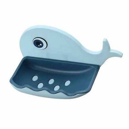 Whale Shape Soap Box Bathroom Soap Dish Tray with Suction Cup and Drain