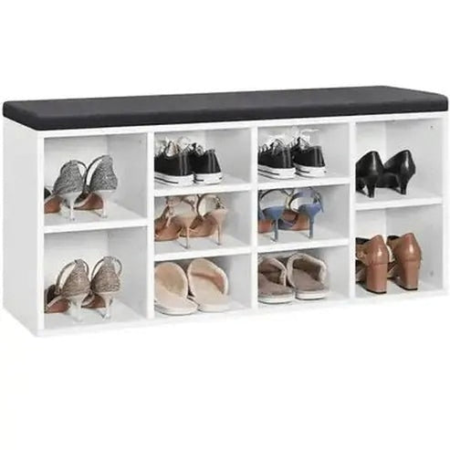 Wood Shoe Closet: 10 Cubbies Stylish Storage