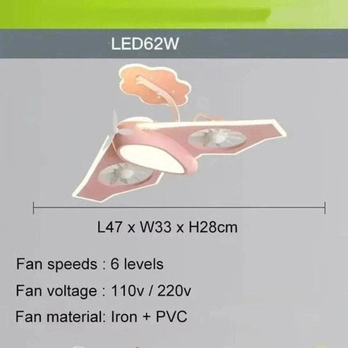 Nordic Style Variable Frequency Fan with Light for Bedroom & Children's Room