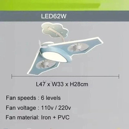 Nordic Style Variable Frequency Fan with Light for Bedroom & Children's Room