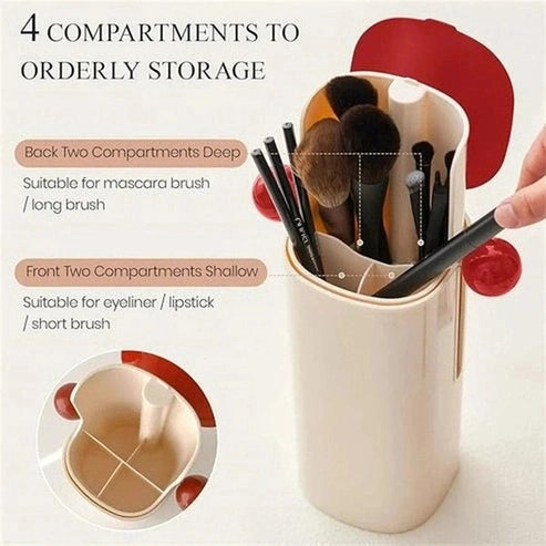 Automatic Lifting Makeup Brush Holder with 4 Slots