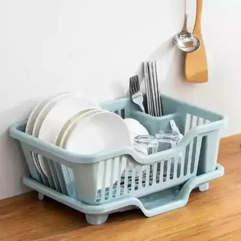 Foldable Heavy-Duty Plastic Dish Rack Kitchen Dish Drainer Home Tableware Storage Shelf Basket Sink Drying Organizer with Tray