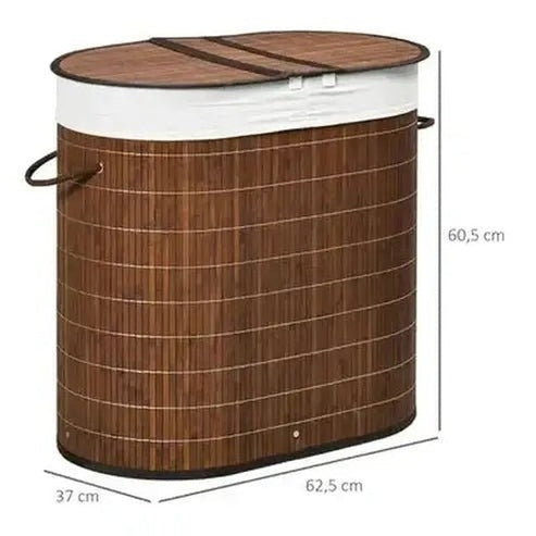 HOMCOM Bamboo Dirty Clothes Basket