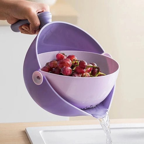 Dual-Layer Rotating Colander & Wash Bowl