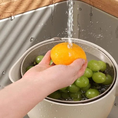 Dual-Layer Rotating Colander & Wash Bowl