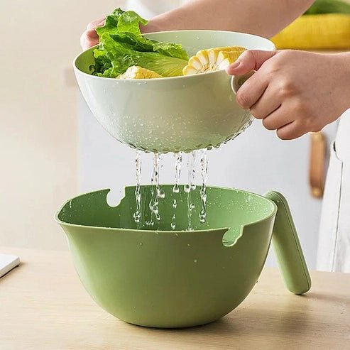 Dual-Layer Rotating Colander & Wash Bowl