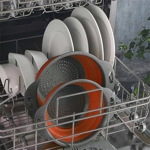 collapsible silicone colander fruit vegetable washing basket colander collapsible drain basket with handle. kitchen tools and utensils: colanders and strainers.