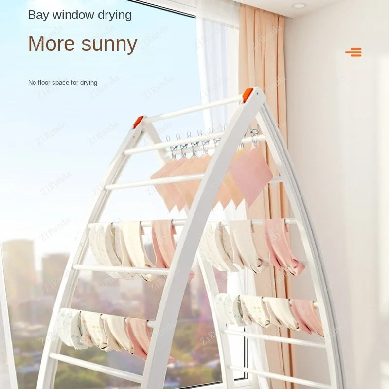 Folding Telescopic Floor-to-Ceiling Drying Rack