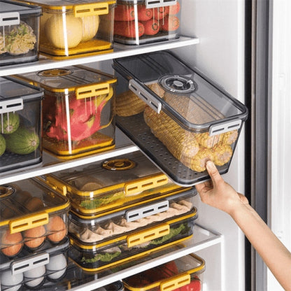 Fridge Storage Box Food Storage Containers Yellow Fridge Storage Stackable Clear Box · Dondepiso