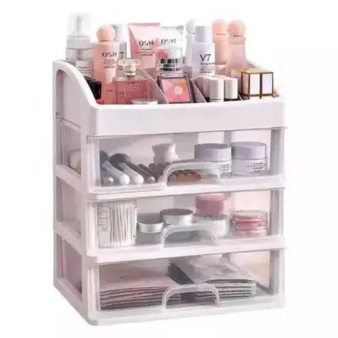 Jewelry Organizer Box Household Storage Containers White 3 Layer Durable Desktop Jewelry Organizer Box – Dondepiso