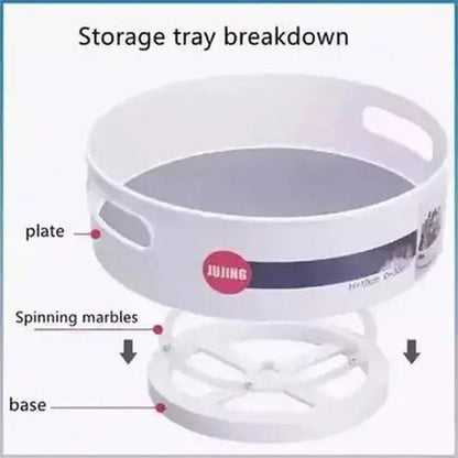 Rotating Storage Tray Household Storage Containers Multifunctional Non-Slip Rotary Storage Tray – Dondepiso