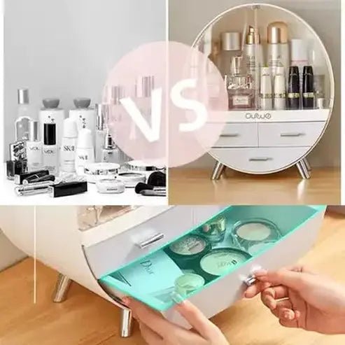 Round Cosmetic Storage Box Household Storage Containers Round Dustproof Cosmetic Storage Box · Dondepiso