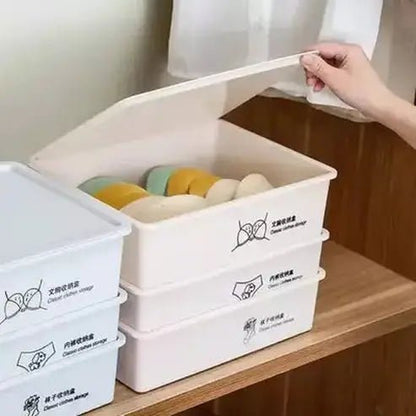 Bra Storage Divider Box Household Storage Containers Sturdy Bra Storage Divider Box with Lid – Dondepiso