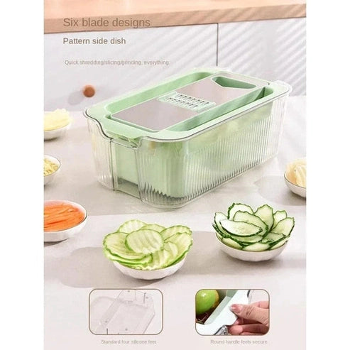 Multifunctional Vegetable Cutting Artifact - Stainless Steel Shredding Basin