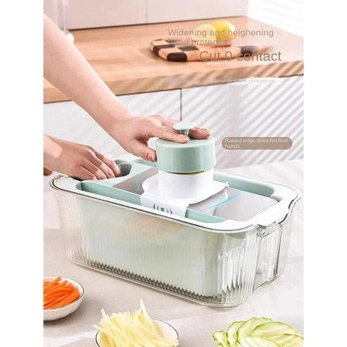 Multifunctional Vegetable Cutting Artifact - Stainless Steel Shredding Basin