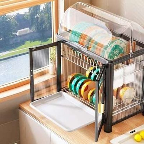 Nordic Modern Style Showcase Dish Rack Cabinet