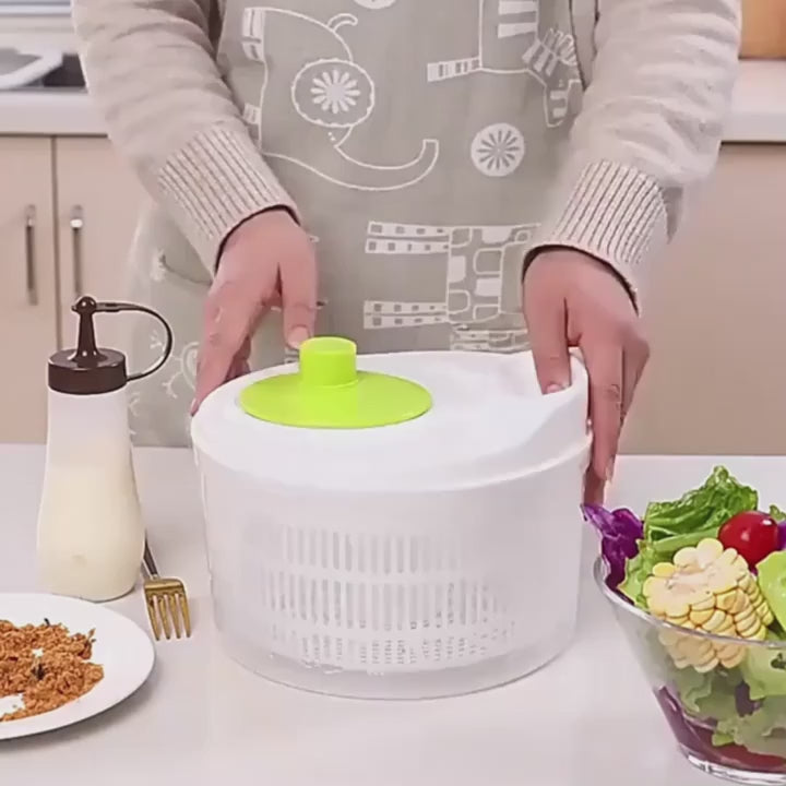 Manual Rotating Salad Bowl With Drain