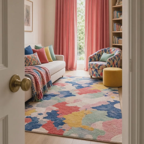 How to Inject Color into a Neutral Room with Statement Textiles