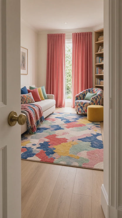 How to Inject Color into a Neutral Room with Statement Textiles