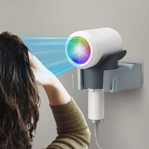 Rotating Hair Dryer Storage Wall Mount Bracket