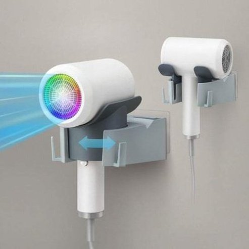 Rotating Hair Dryer Storage Wall Mount Bracket