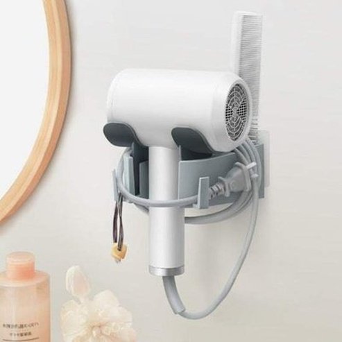 Rotating Hair Dryer Storage Wall Mount Bracket