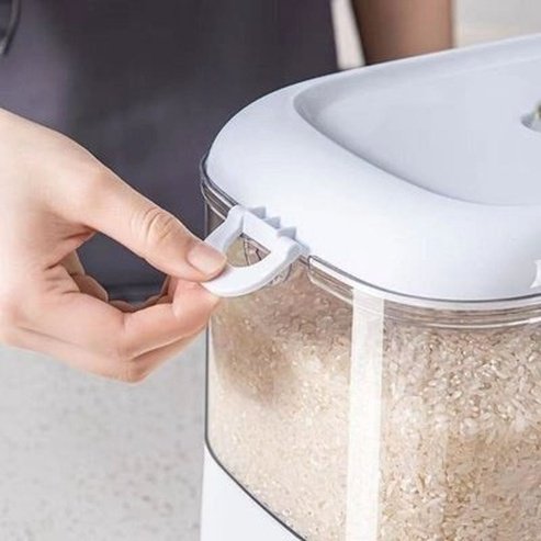 sealed rice storage box home wall mounted cereal grain container dry food dispenser grain storage jar kitchen closet organizer. food storage: food storage containers.