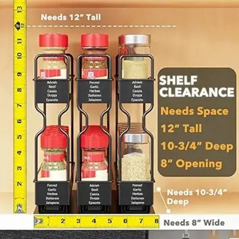 Slide-Out Heavy-Duty Spice Organizer with Labels