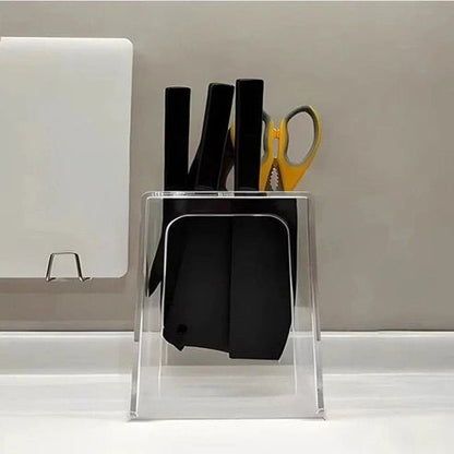 Transparent Acrylic Knife Block - Bacteria Prevention Storage Rack