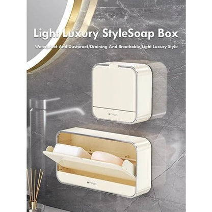 Wall-Mounted Soap Box Set with Drain & Lid