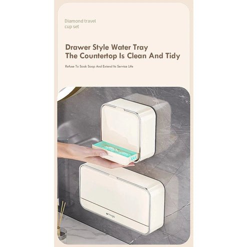 Wall-Mounted Soap Box Set with Drain & Lid