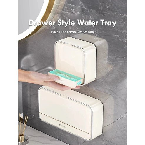 Wall-Mounted Soap Box Set with Drain & Lid