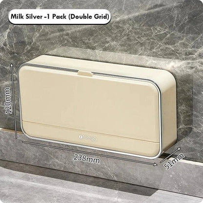 Wall-Mounted Soap Box Set with Drain & Lid