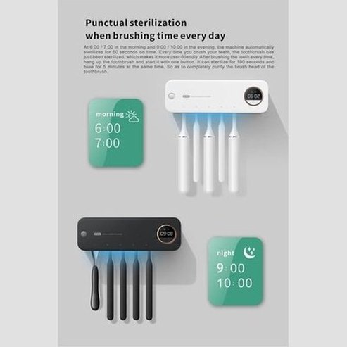 Xiaomi UV Toothbrush Razor Storage Sterilizer Rechargeable Toothbrush Holder LED Display Wall Mount Bathroom Accessories. Type: Toothbrush Holders. Brand: Xiaomi