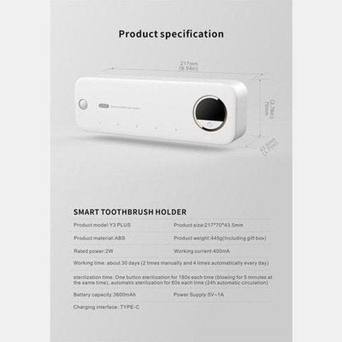 Xiaomi UV Toothbrush Razor Storage Sterilizer Rechargeable Toothbrush Holder LED Display Wall Mount Bathroom Accessories. Type: Toothbrush Holders. Brand: Xiaomi