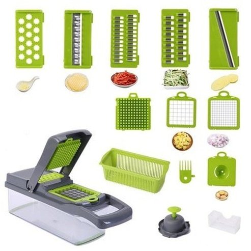 14 Pack Multifunctional Vegetable Cutter Fruit Knife Kitchen Potato Cutter Grater Drain Basket Onion Shredder Kitchen Access