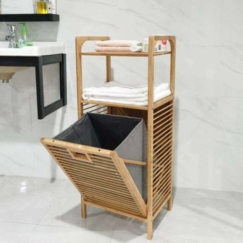 Multifunctional Wooden Laundry Basket Multi-layer Toy Basket Separation Design Dirty Clothes Basket Beautiful Thick Storage Organizers. Type: Laundry Baskets.