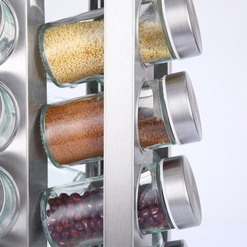 Rotating Stainless Steel Spice Organizer Rack