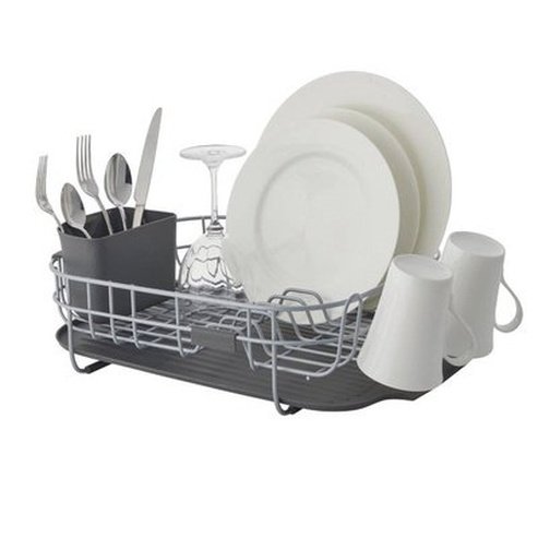 Kitchen cookware and dish storage holder. Low profile powder coated dish drying rack in charcoal grey. Kitchen Tools & Utensils. Type: Dish Racks & Drain Boards.