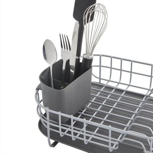 Kitchen cookware and dish storage holder. Low profile powder coated dish drying rack in charcoal grey. Kitchen Tools & Utensils. Type: Dish Racks & Drain Boards.