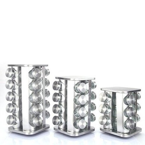 Rotating Stainless Steel Spice Organizer Rack