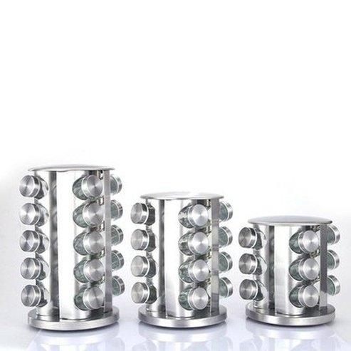 Rotating Stainless Steel Spice Organizer Rack