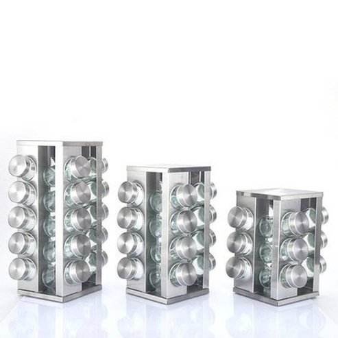 Rotating Stainless Steel Spice Organizer Rack