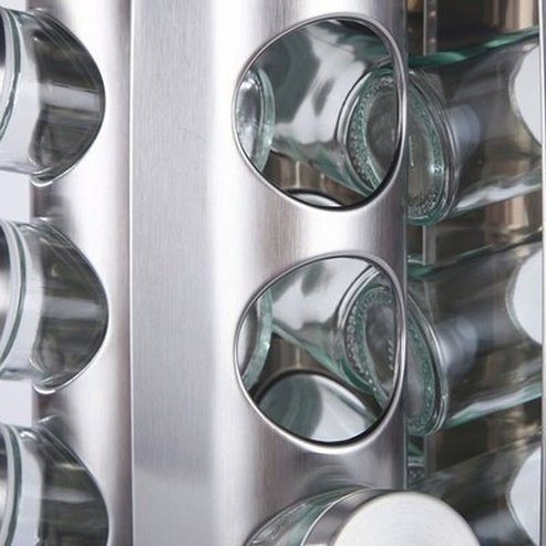 Rotating Stainless Steel Spice Organizer Rack