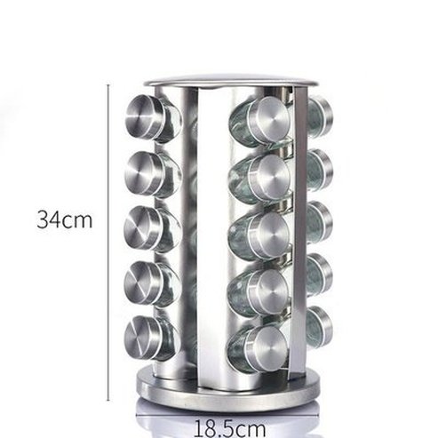 Rotating Stainless Steel Spice Organizer Rack