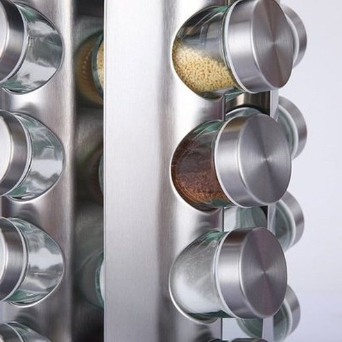 Rotating Stainless Steel Spice Organizer Rack