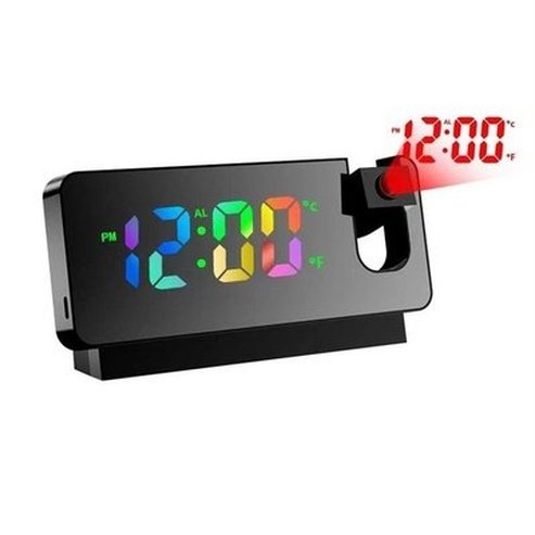 Digital Projector Clock Clocks black colorful LED Digital Projector Desk Clock - Dondepiso