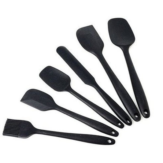 6pcs Silicone Spatula Set Cookware Sets Black 6-Piece Silicone Spatula Set · Dondepiso